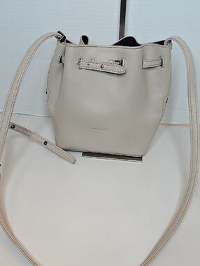 Matt & Nat Light Beige Vegan Leather Bucket Crossbody